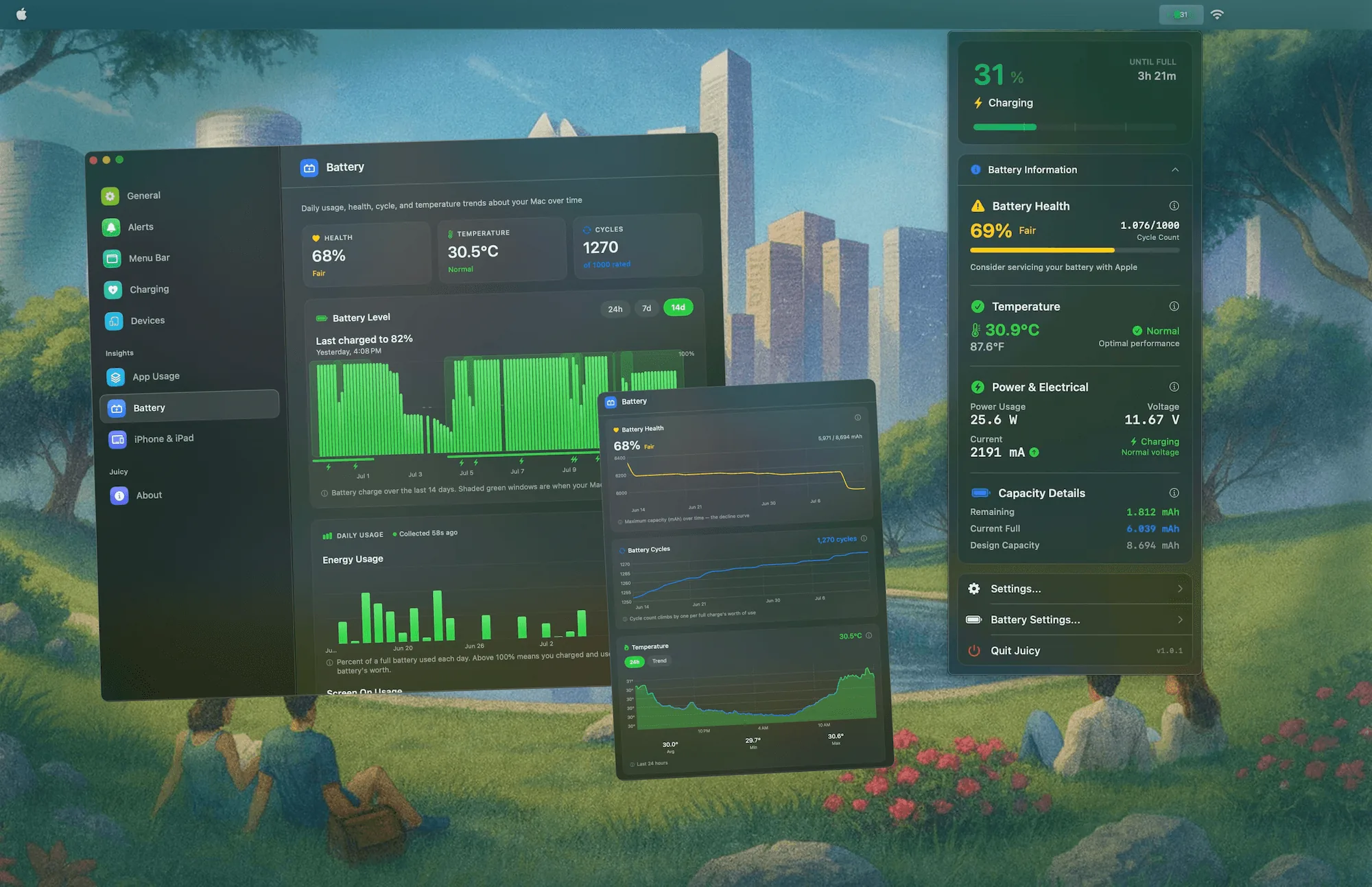 Juicy helps you optimize your Macbook battery