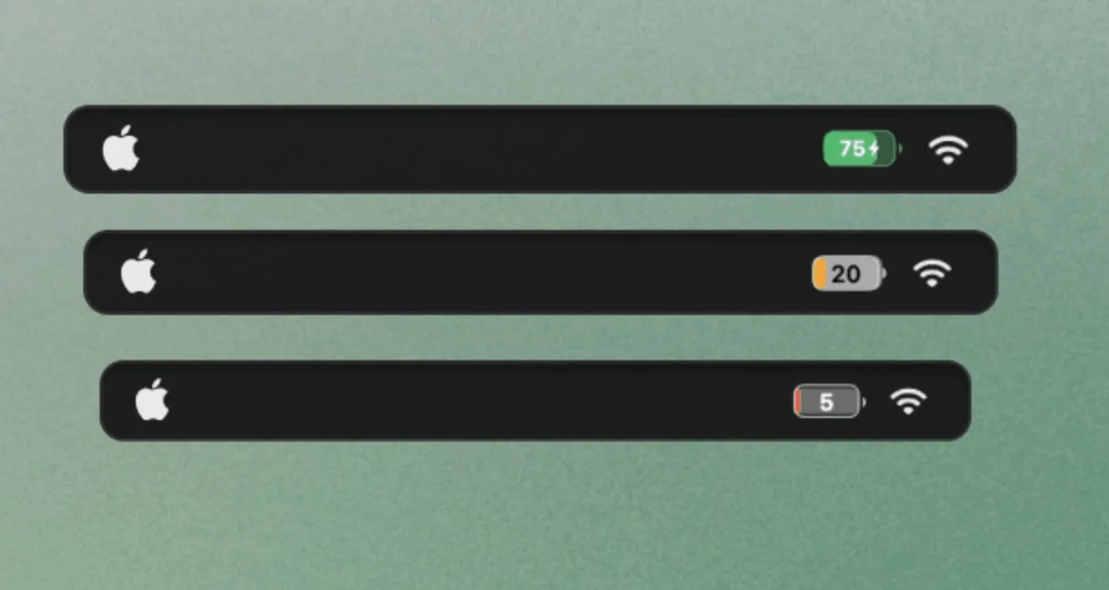 MacOS Battery Status Icons with Juicy