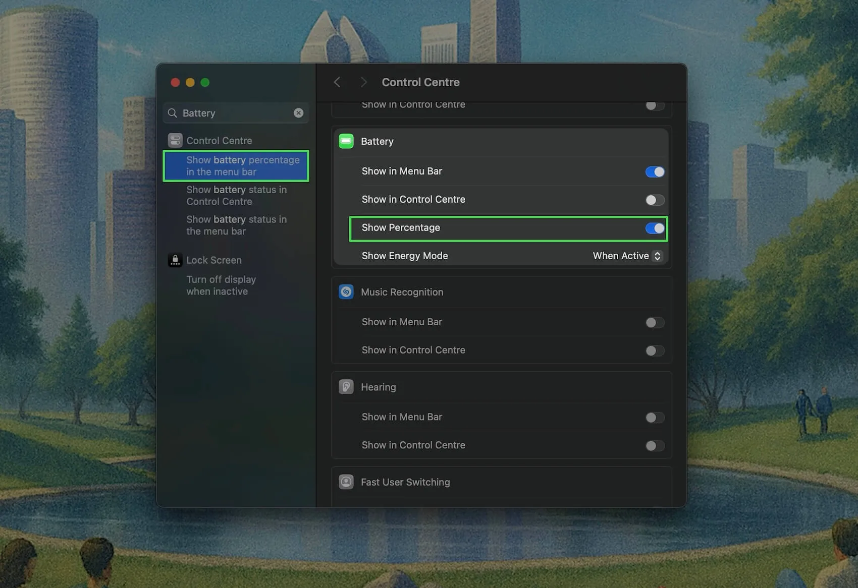 menu bar battery icon showing the X error state with "No batteries available" in the dropdown 